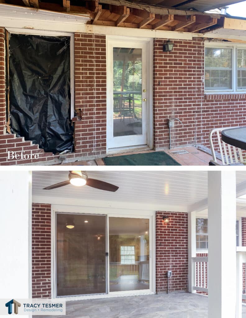 home remodeling porch damage repair before and after