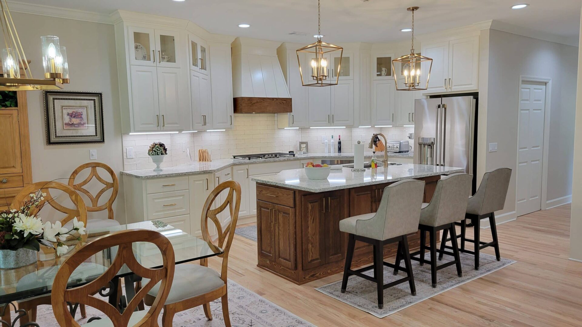 transitional kitchen renovation with custom cabinets